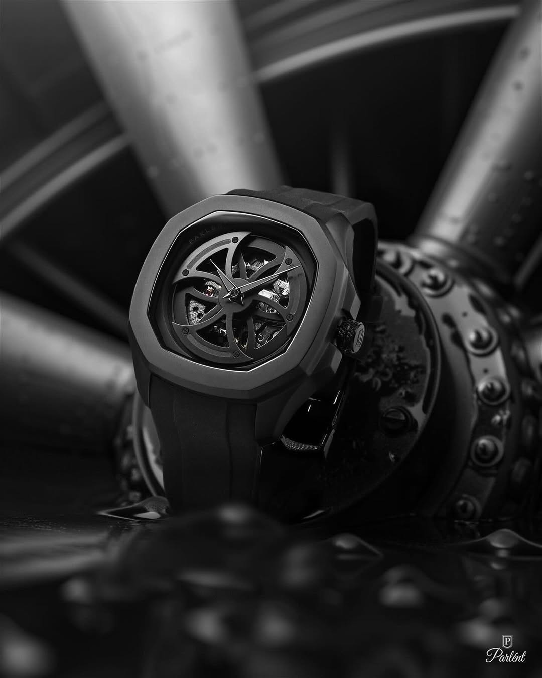 Premium Black Skeleton Watch for Men Luxury Designer Automatic Style Watch