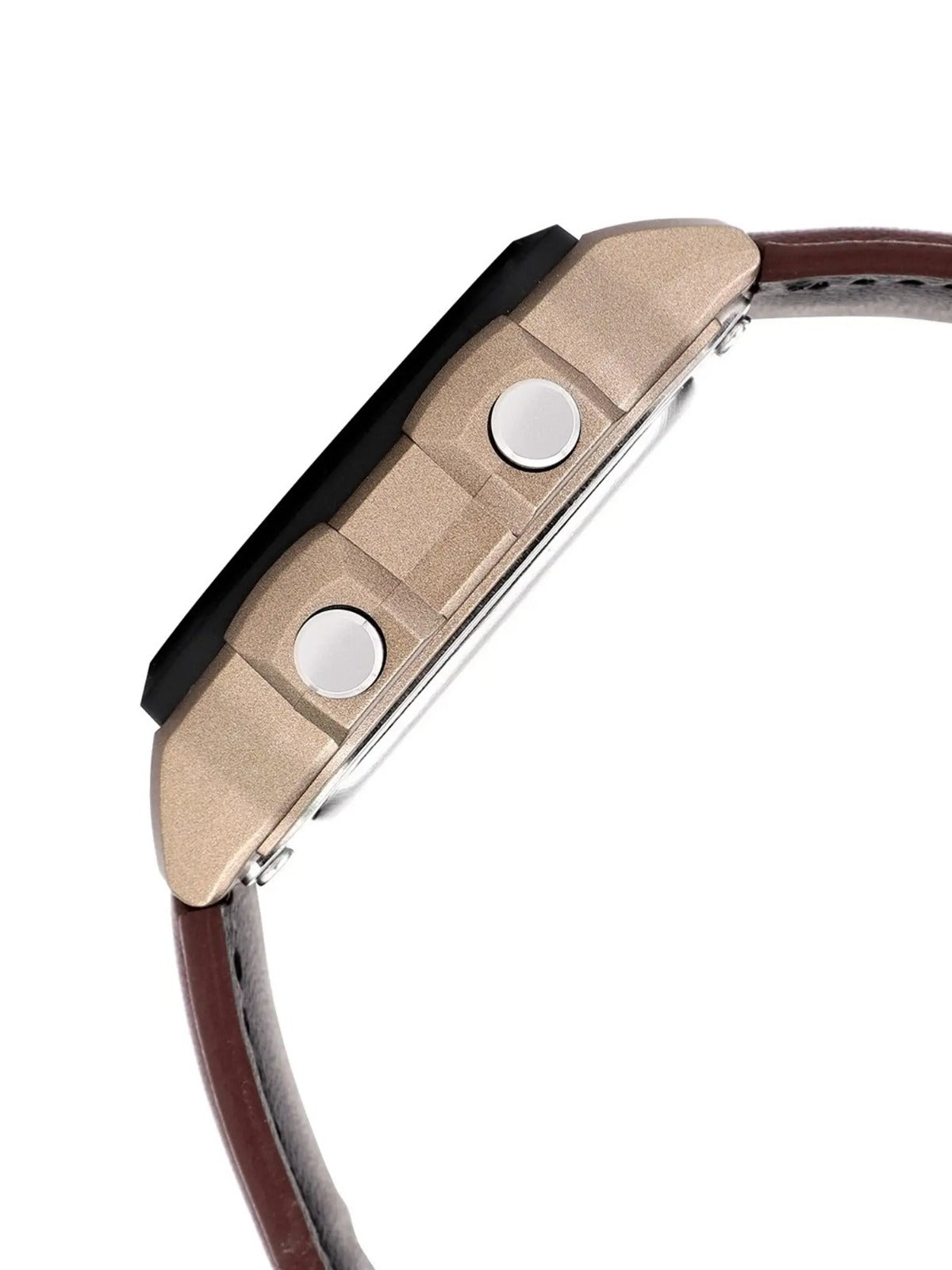 Casio AE-1200 World Time Digital Watch – Brown Leather Strap, 10-Year Battery, Water-Resistant