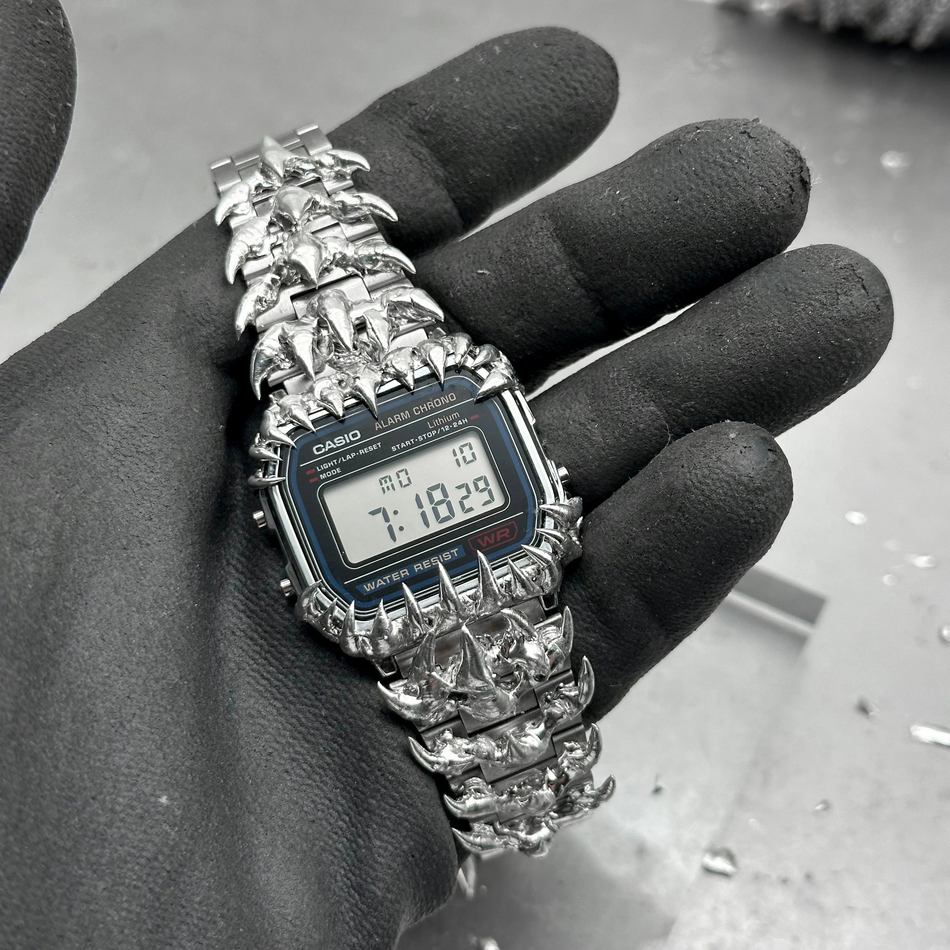 Gothic Spike Strap Digital Watch for Men & Women Trendy Punk Style LED Fashion Watch