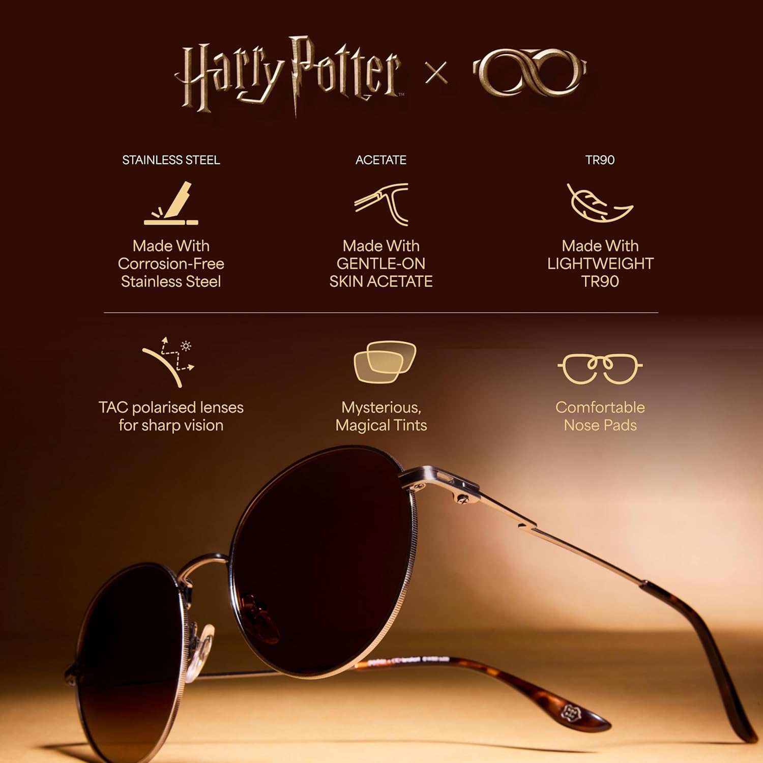 Harry Potter Inspired Stylish Sunglasses for Men & Women Premium UV Protection Wizard Collection Eyewear